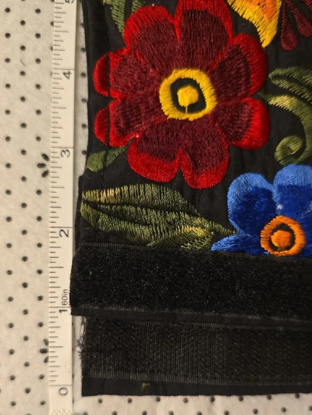 Black Floral Embroidered Belt